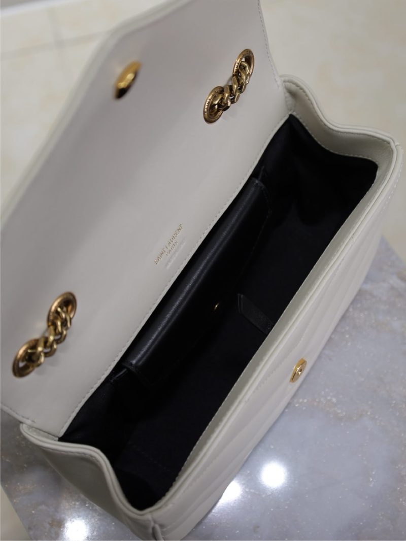 LOULOU MINI 20 IN WHITE SHEEPSKIN GOLD HARDWARE