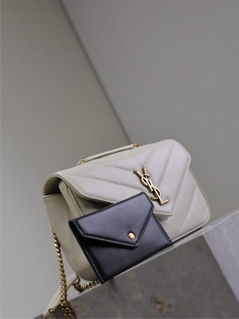 LOULOU MINI 20 IN WHITE SHEEPSKIN GOLD HARDWARE