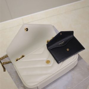 LOULOU MINI 20 IN WHITE SHEEPSKIN GOLD HARDWARE