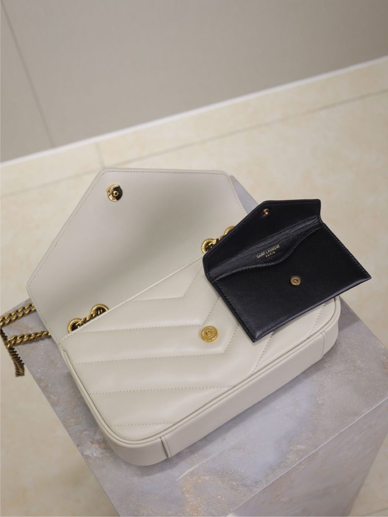 LOULOU MINI 20 IN WHITE SHEEPSKIN GOLD HARDWARE