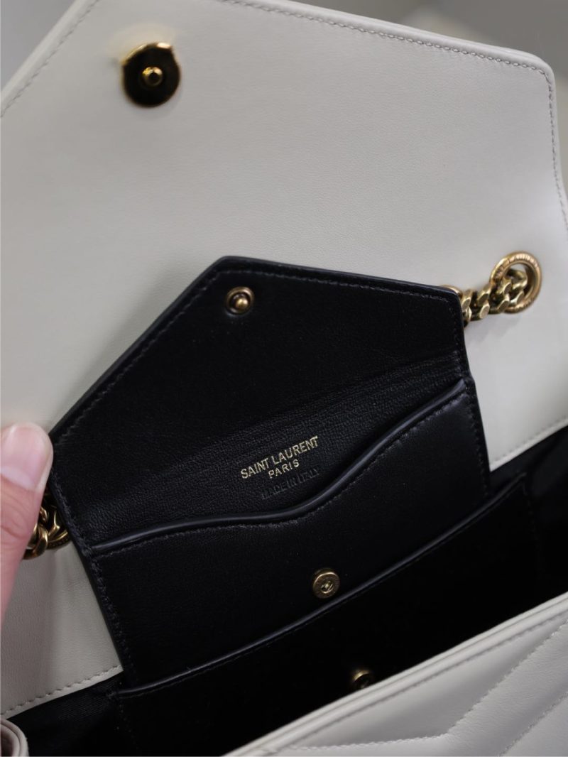 LOULOU MINI 20 IN WHITE SHEEPSKIN GOLD HARDWARE