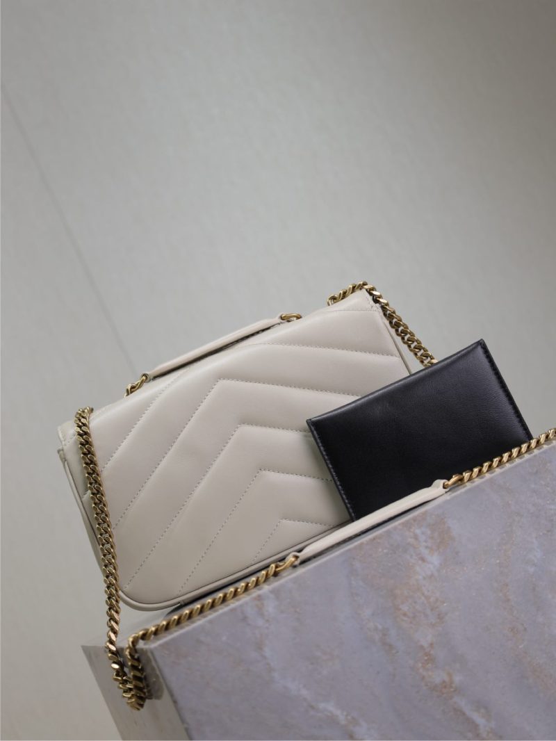 LOULOU MINI 20 IN WHITE SHEEPSKIN GOLD HARDWARE