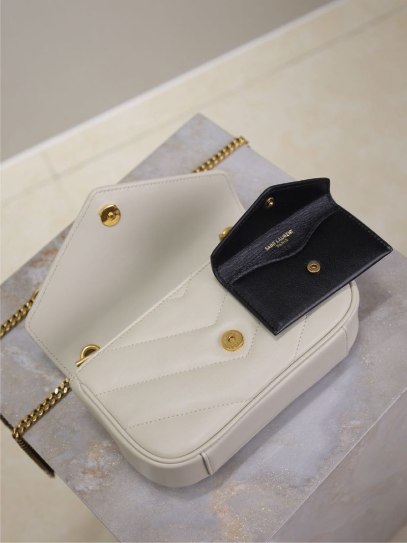 LOULOU MINI 20 IN WHITE SHEEPSKIN GOLD HARDWARE