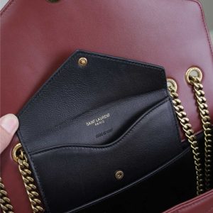 LOULOU MEDIUM 29 IN BURGUNDY RED SHEEPSKIN GOLD HARDWARE