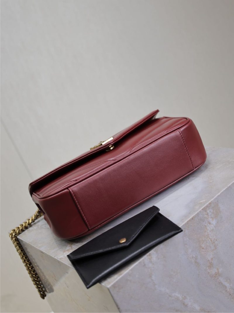 LOULOU MINI 20 IN BURGUNDY RED SHEEPSKIN GOLD HARDWARE