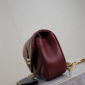 LOULOU MINI 20 IN BURGUNDY RED SHEEPSKIN GOLD HARDWARE