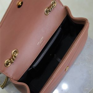 LOULOU SMALL 24 IN SALMON PINK SHEEPSKIN GOLD HARDWARE