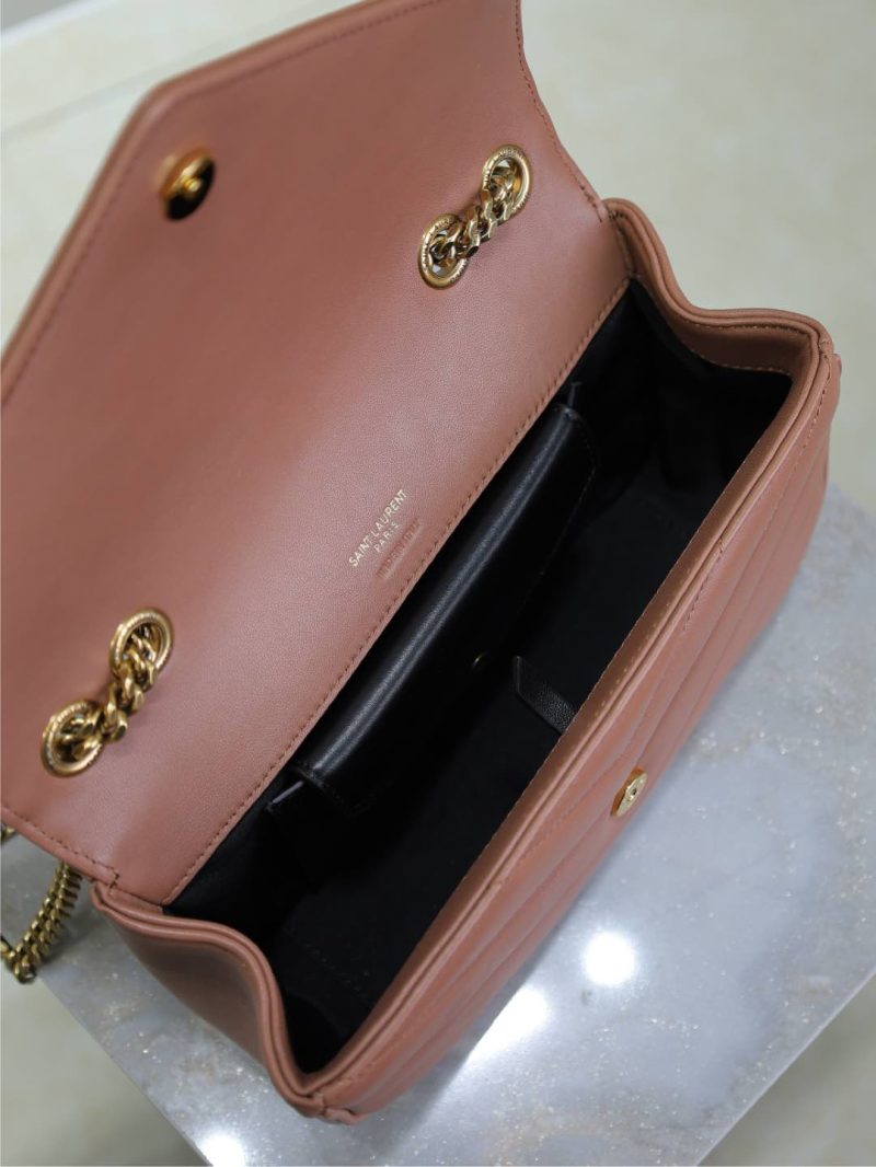 LOULOU SMALL 24 IN SALMON PINK SHEEPSKIN GOLD HARDWARE