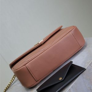 LOULOU SMALL 24 IN SALMON PINK SHEEPSKIN GOLD HARDWARE