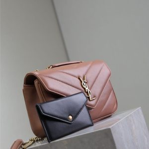 LOULOU SMALL 24 IN SALMON PINK SHEEPSKIN GOLD HARDWARE