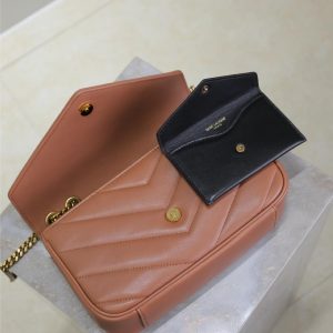 LOULOU SMALL 24 IN SALMON PINK SHEEPSKIN GOLD HARDWARE