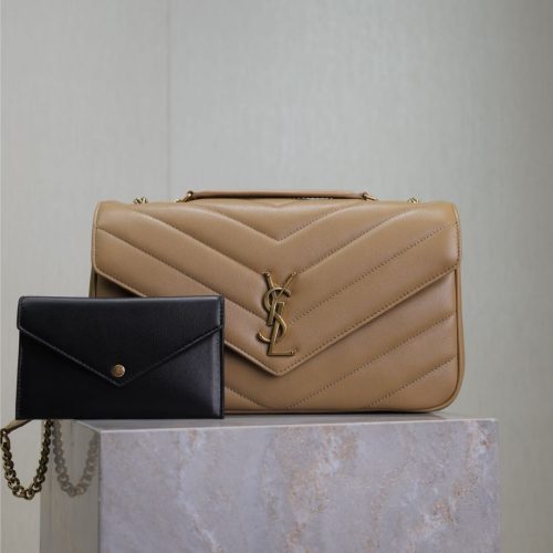 LOULOU MEDIUM 29 IN MILK TEA SHEEPSKIN GOLD HARDWARE