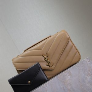 LOULOU MEDIUM 29 IN MILK TEA SHEEPSKIN GOLD HARDWARE