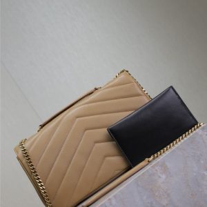 LOULOU MEDIUM 29 IN MILK TEA SHEEPSKIN GOLD HARDWARE