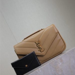 LOULOU SMALL 24 IN MILK TEA SHEEPSKIN GOLD HARDWARE