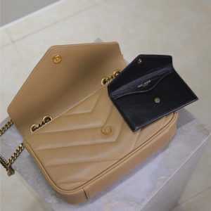 LOULOU SMALL 24 IN MILK TEA SHEEPSKIN GOLD HARDWARE