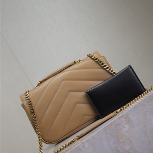 LOULOU SMALL 24 IN MILK TEA SHEEPSKIN GOLD HARDWARE