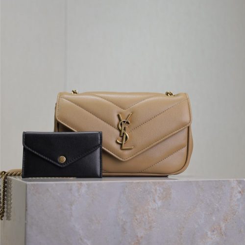 LOULOU MINI 20 IN MILK TEA SHEEPSKIN GOLD HARDWARE