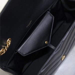 LOULOU MEDIUM 29 IN BLACK SHEEPSKIN GOLD HARDWARE