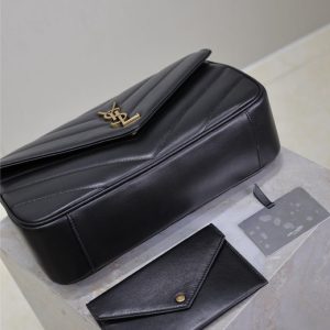 LOULOU MEDIUM 29 IN BLACK SHEEPSKIN GOLD HARDWARE