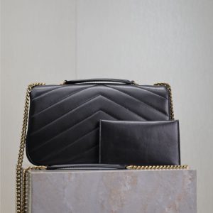 LOULOU MEDIUM 29 IN BLACK SHEEPSKIN GOLD HARDWARE