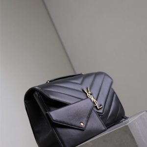 LOULOU MEDIUM 29 IN BLACK SHEEPSKIN GOLD HARDWARE