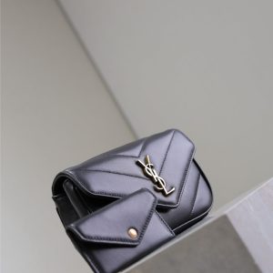 LOULOU MINI 20 IN BLACK SHEEPSKIN GOLD HARDWARE