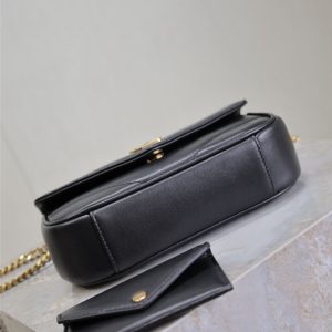 LOULOU MINI 20 IN BLACK SHEEPSKIN GOLD HARDWARE