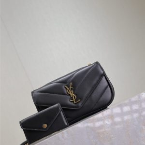 LOULOU MINI 20 IN BLACK SHEEPSKIN GOLD HARDWARE