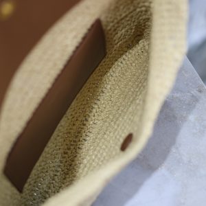 Envelope Clutch 29cm Beige Raffia Leather