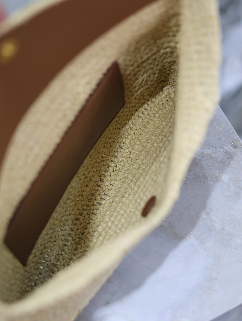 Envelope Clutch 29cm Beige Raffia Leather