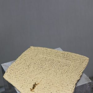 Envelope Clutch 29cm Beige Raffia Leather