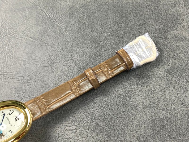 Baignoire Gold Case Brown Leather Strap