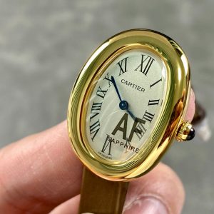 Baignoire Gold Case Brown Leather Strap