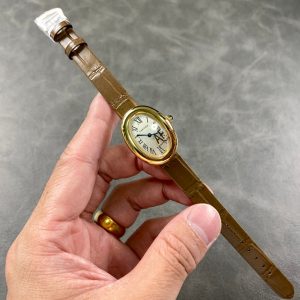 Baignoire Gold Case Brown Leather Strap