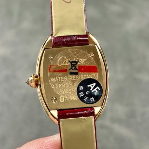 Baignoire Gold Case Red Leather Strap