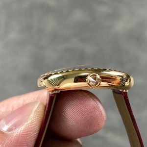 Baignoire Gold Case Red Leather Strap