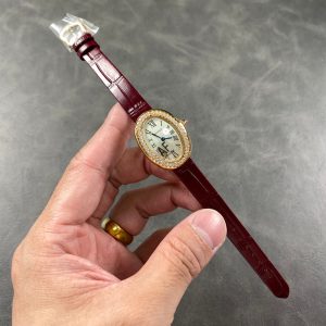 Baignoire Gold Case Red Leather Strap