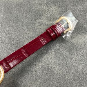 Baignoire Gold Case Red Leather Strap