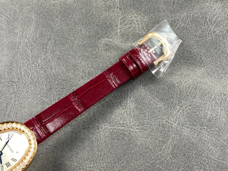 Baignoire Gold Case Red Leather Strap