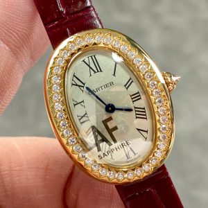 Baignoire Gold Case Red Leather Strap