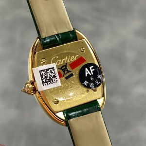 Baignoire Gold Case Green Leather Strap