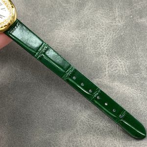 Baignoire Gold Case Green Leather Strap