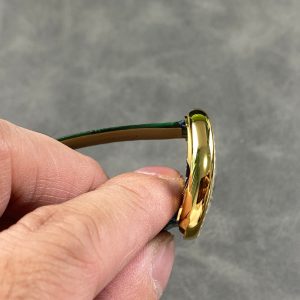 Baignoire Gold Case Green Leather Strap