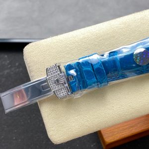 ROLEX Day-Date 36mm Diamond Blue Leather