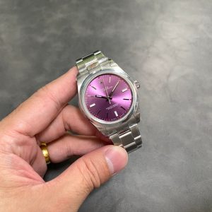 Rolex Oyster Perpetual 39mm Silver Purple Dial