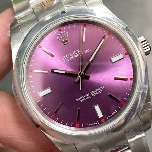 Rolex Oyster Perpetual 39mm Silver Purple Dial
