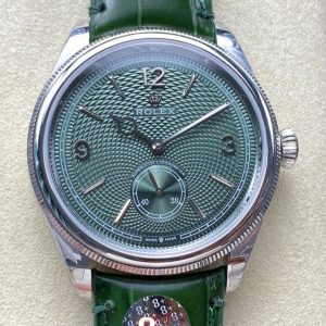 Rolex Perpetual 39mm Silver Green Dial