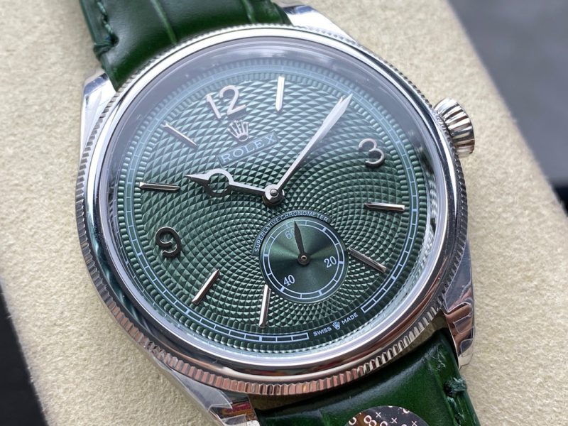 Rolex Perpetual 39mm Silver Green Dial