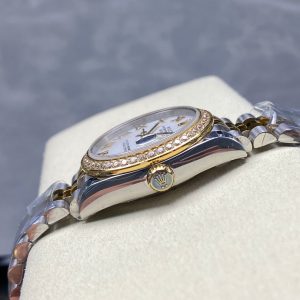 Datejust 31mm Yellow Gold Steel Diamond Bezel White Dial